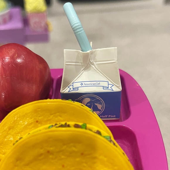 American Girl Pink Tray with Toy Foods - Picture 2 of 4